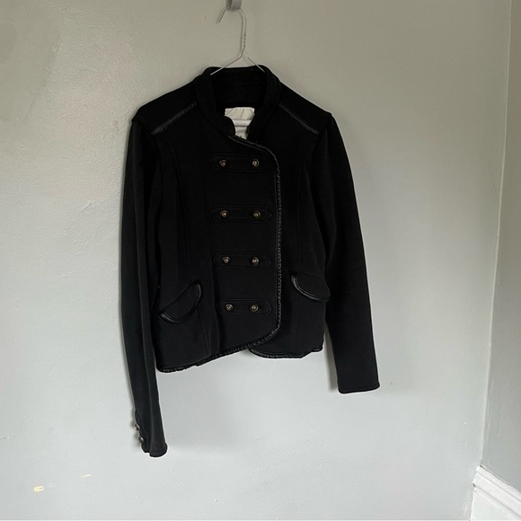 Aeropostale Button Up Military Style Fall Spring coat jacket Black Medium - Picture 2 of 10
